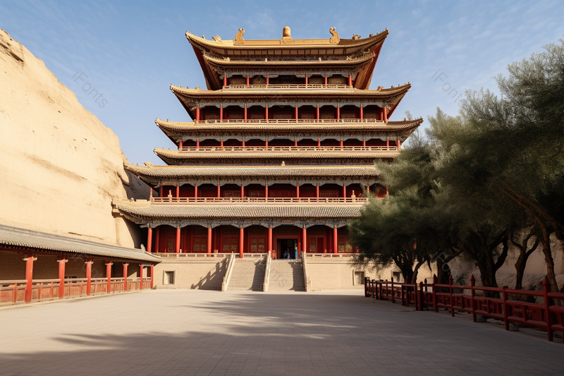 古风大气敦煌莫高窟自然风光旅游实拍摄影图,高清,摄影图,摄影图片,图片大全,摄影图免费下载